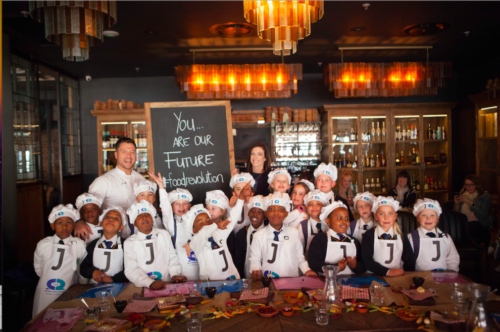 Jamies Italian Melrose Arch teaching kids about healthy food