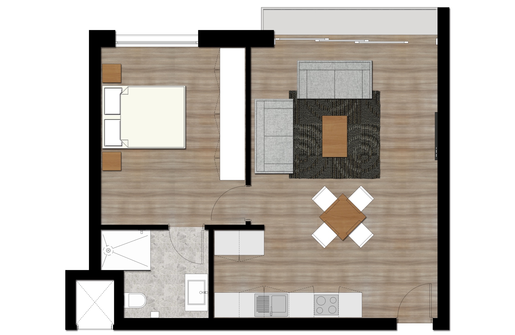 Type C 1-bed