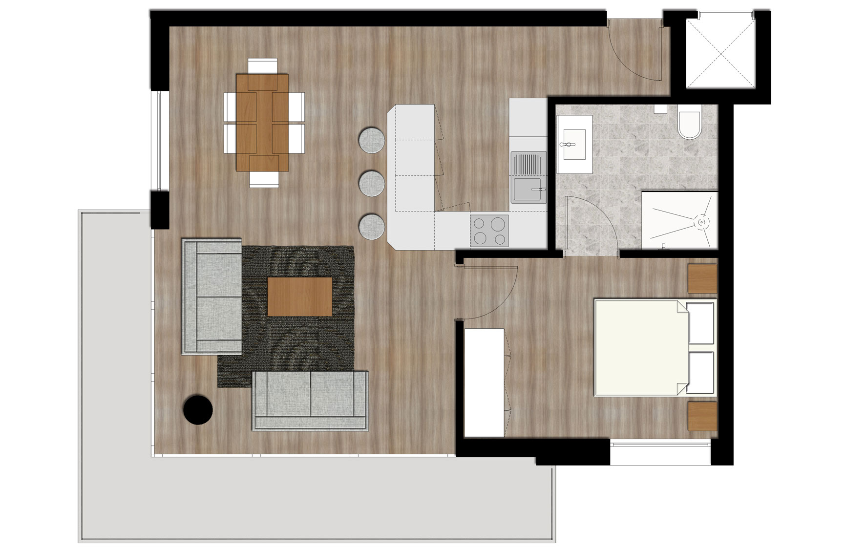 Type M 1-bed