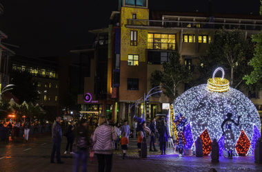 Christmas lights in a smart city